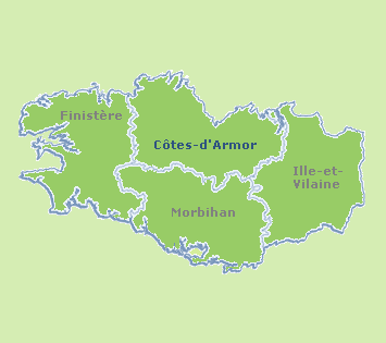 Carte de la région Bretagne