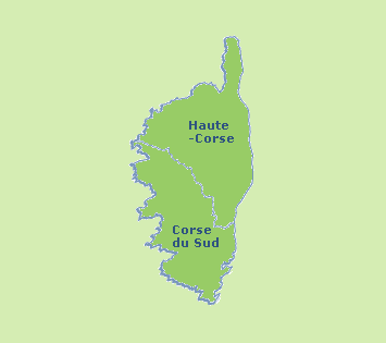 Carte de la région Corse